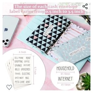 52 Pieces for Cash Envelope Labels